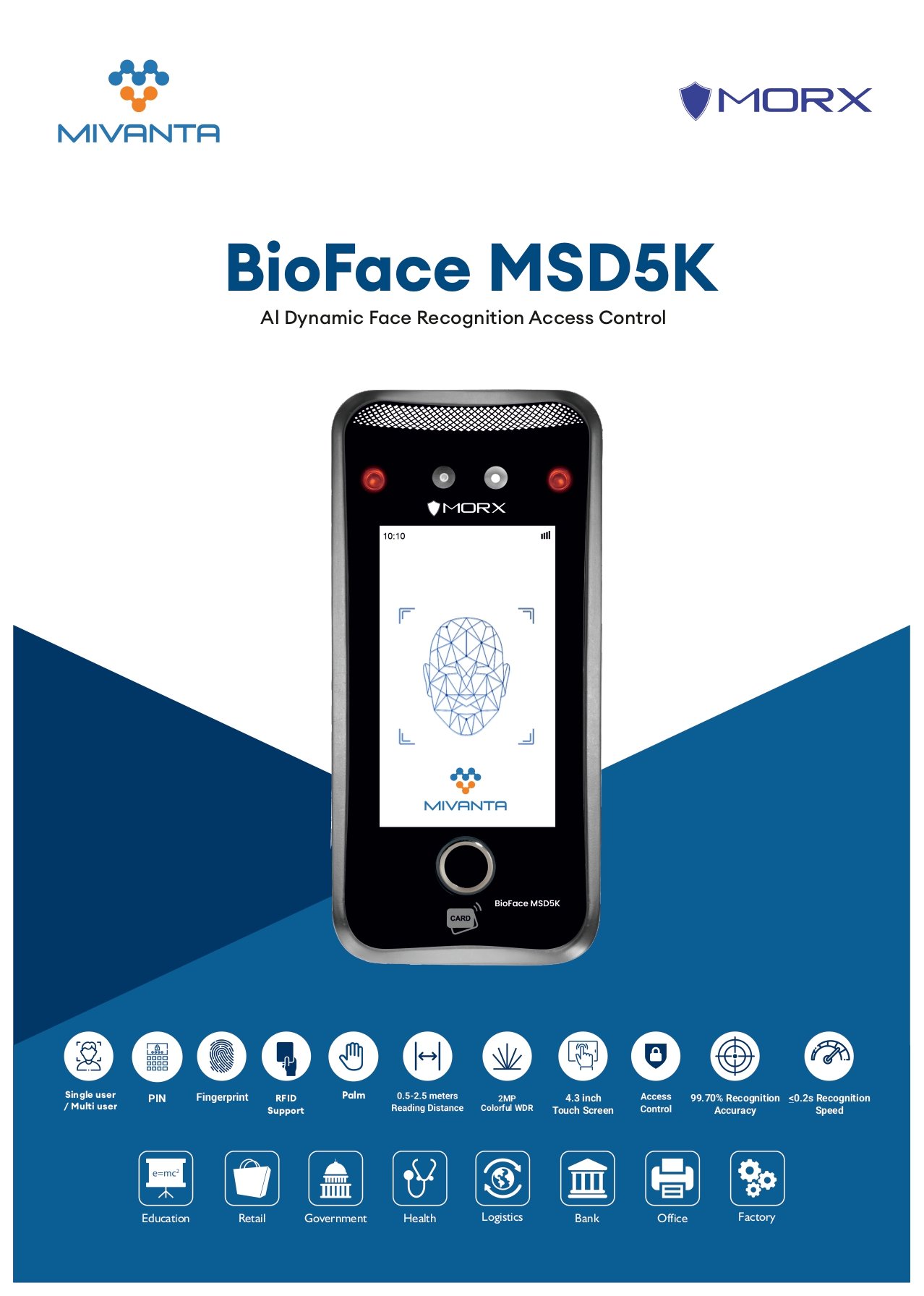 The Bioface Msd5K Mini Is A Compact Yet Powerful Ai-Driven Biometric Device Designed For Attendance Management And Access Control.